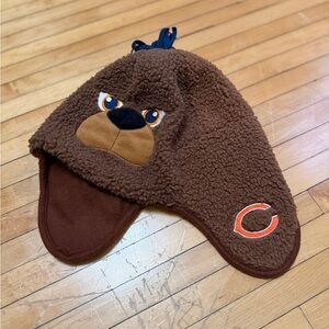 VTG Chicago Bears Fuzzy Bear Trapper Earflap Adult Winter Hat